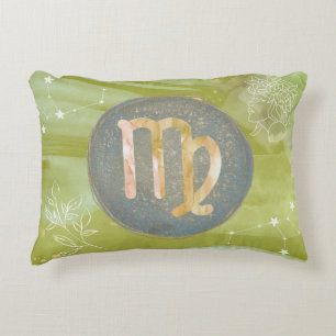 Virgo Olive Green Astrologie Zodiac-Zeichen Dekokissen