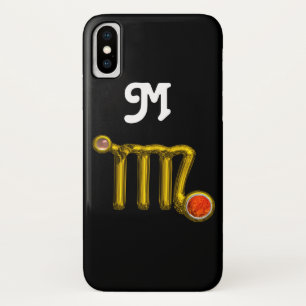 VIRGO ORANGE AGATE GOLD ZODIAC SIGN JEWEL MONOGRAM Case-Mate iPhone HÜLLE