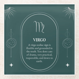 Virgo passen den Namen 12 Zeichen des Zodiaks an Glasuntersetzer
