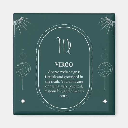 Virgo passen den Namen 12 Zeichen des Zodiaks an Magnet (Vorne)
