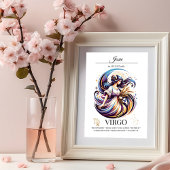 Virgo Personalisiert Elegante Wasserfarben Poster