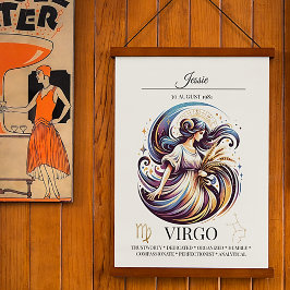 Virgo Personalisiert Elegante Wasserfarben Poster