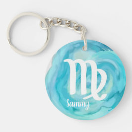 Virgo Personalisiert Watercolor Zodiac Sign Schlüsselanhänger