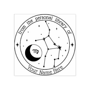 Virgo Personalisiert Zodiac Book Briefmarke Gummistempel