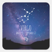 Virgo | Personalisierte Sternbilder Quadratischer Aufkleber (Vorderseite)