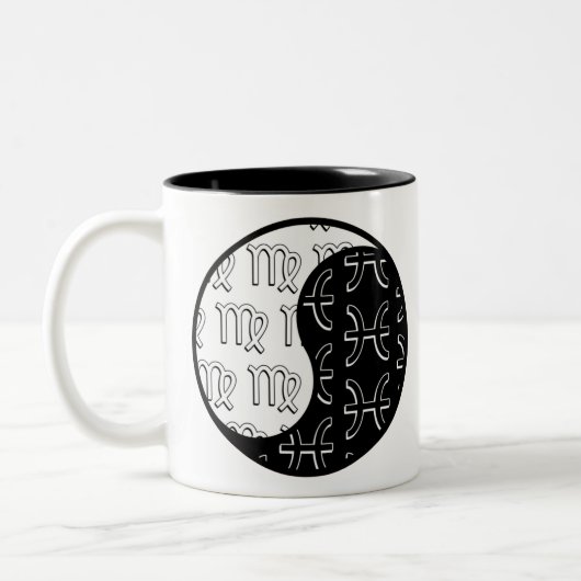 Virgo Pisces yang zodiac Paar Zweifarbige Tasse (Links)