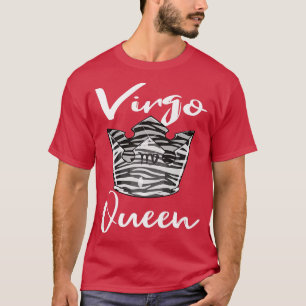 Virgo Queen Zodiac Sign mit Zebra Print Muster C T-Shirt