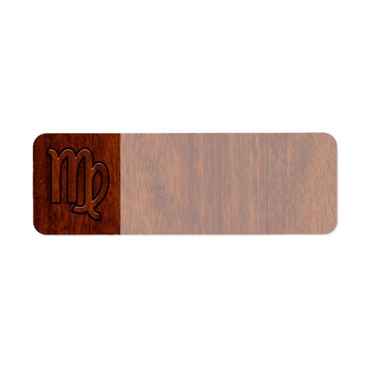 Virgo-Schild im Mahagoni-Holzstil (Vorne)