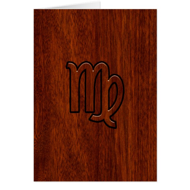 Virgo-Schild im Mahagoni-Holzstil (Vorne)