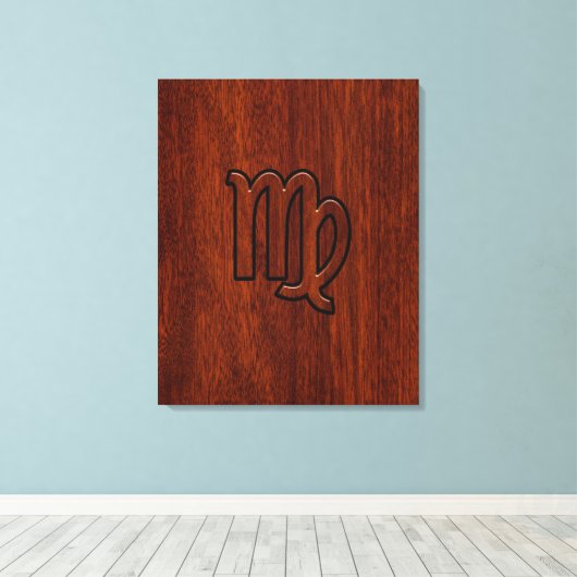 Virgo-Schild im Mahagoni-Holzstil Leinwanddruck (Insitu (Holzboden))