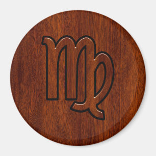 Virgo-Schild im Mahagoni-Holzstil Magnet