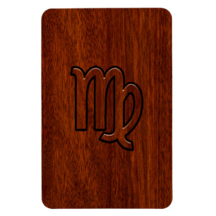 Virgo-Schild im Mahagoni-Holzstil Magnet