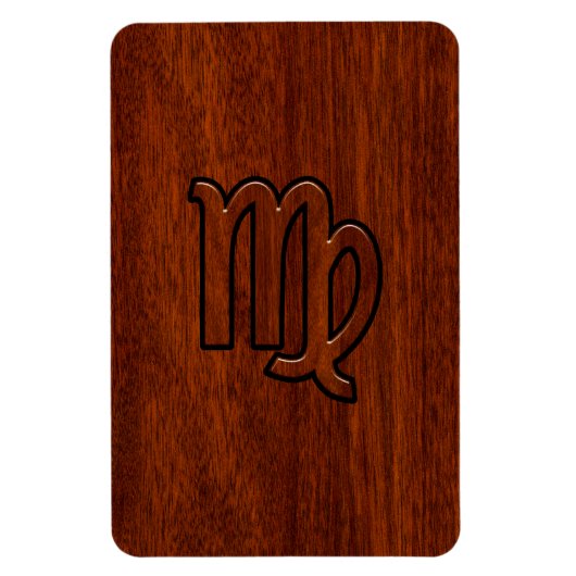 Virgo-Schild im Mahagoni-Holzstil Magnet (Vertikal)