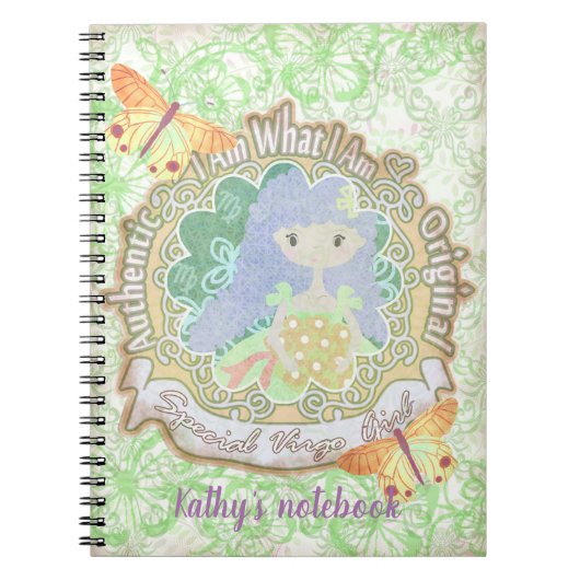 Virgo Schilder. Personalisiert. Notebook Notizblock (Vorderseite)