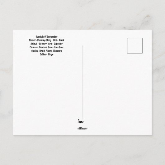 Virgo September Geburtsmonat Postkarte (Rückseite)