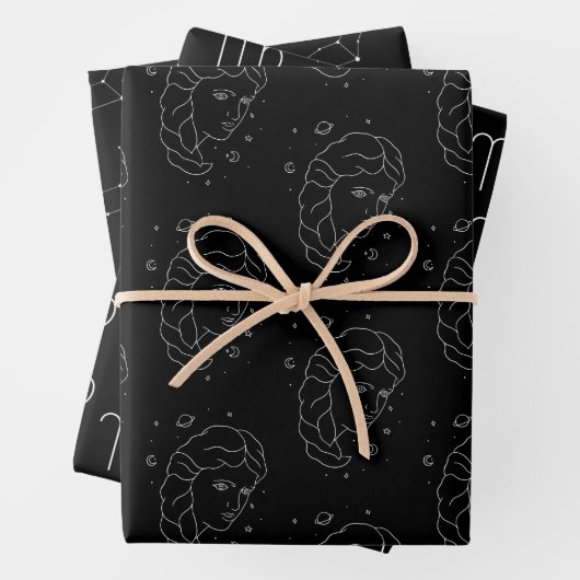 Virgo Set 3 Wrapping Paper Set Geschenkpapier Set (Beispiel)