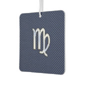Virgo Sign auf Blue Carbon Fibre Print Style Autolufterfrischer (Links)
