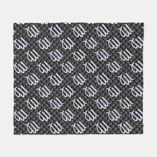 Virgo Sign auf Kohlenstoff-Faser-Print Fleecedecke (Vorderseite (Horizontal))