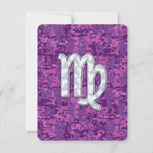 Virgo Sign auf Pink Fuchsia Digital Camouflage