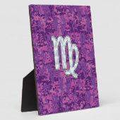 Virgo Sign auf Pink Fuchsia Digital Camouflage Fotoplatte (Seite)