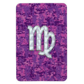 Virgo Sign auf Pink Fuchsia Digital Camouflage Magnet (Vertikal)