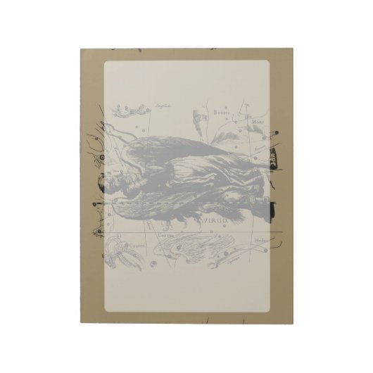 Virgo Sign Constellation Hevelius 1690 Notizblock (Rotiert)