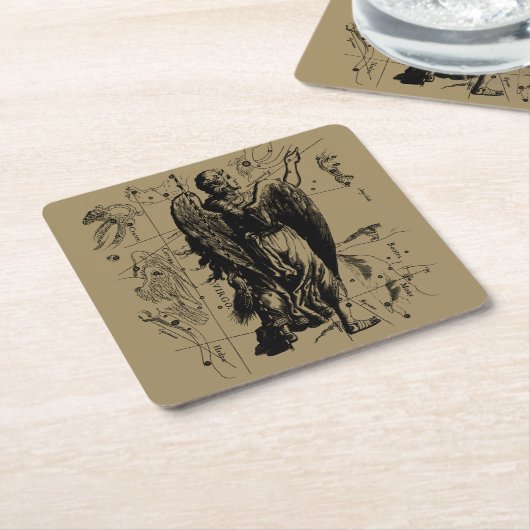 Virgo Sign Constellation Hevelius 1690 Rechteckiger Pappuntersetzer (angewinkelt)