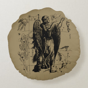 Virgo Sign Constellation Hevelius 1690 Rundes Kissen
