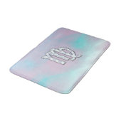 Virgo Sign on Pastels Mutter Perlenstil Print Badematte (Schrägansicht)