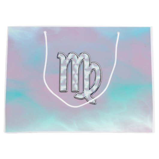 Virgo Sign on Pastels Mutter Perlenstil Print Große Geschenktüte (Vorderseite)
