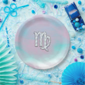 Virgo Sign on Pastels Mutter Perlenstil Print Pappteller (Party)