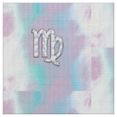 Virgo Sign on Pastels Mutter Perlenstil Print Stoff (Nahaufnahme)