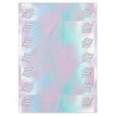 Virgo Sign on Pastels Mutter Perlenstil Print Tischdecke (Vorderseite)