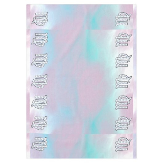 Virgo Sign on Pastels Mutter Perlenstil Print Tischdecke (Vorderseite)