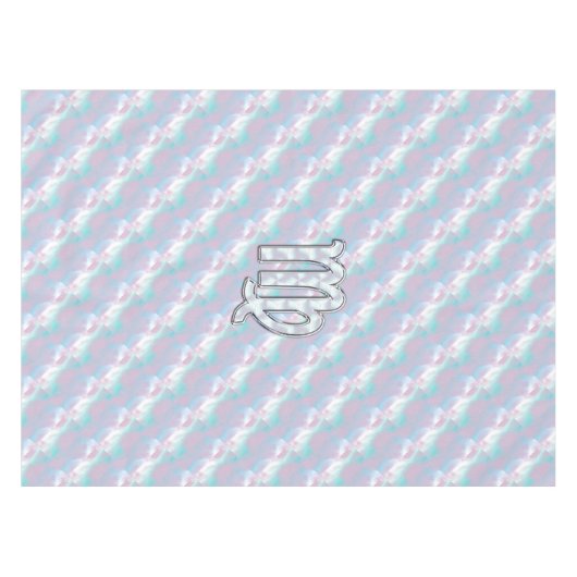 Virgo Sign on Pastels Mutter Perlenstil Print Tischdecke (Vorderseite (Horizontal))