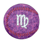 Virgo Sign Pink Fuchsia Digital Camouflage Style Baseball (Vorderseite Links)