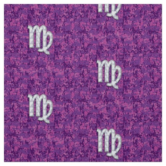 Virgo Sign Pink Fuchsia Digital Camouflage Style Stoff (Muster)