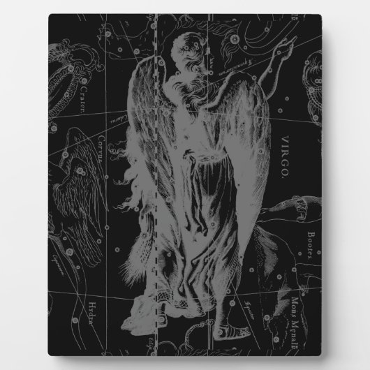 Virgo Sign Sternbild Hevelius Black Decor Fotoplatte (Vorderseite)