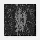 Virgo Sign Sternbild Hevelius Black Decor Magnet (Vorne)