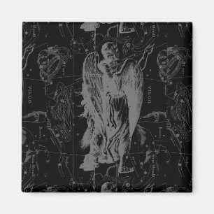 Virgo Sign Sternbild Hevelius Black Decor Magnet