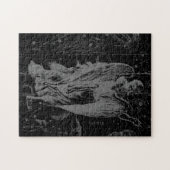 Virgo Sign Sternbild Hevelius Black Decor Puzzle (Horizontal)