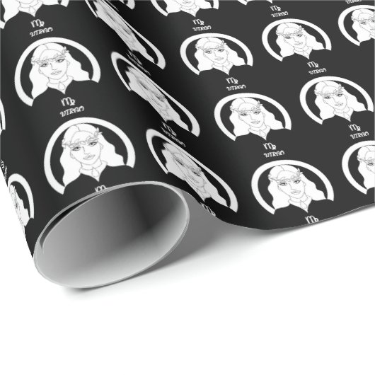 Virgo Silhouette Wrapping Paper Geschenkpapier (Rolleneckpunkt)