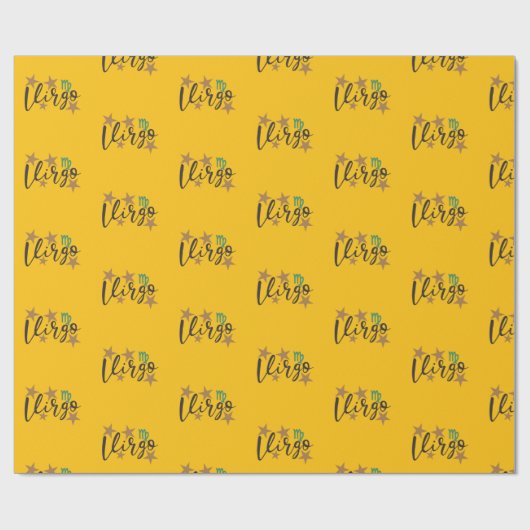 Virgo Star Schildkrötenpapier Gelb Hintergrund Geschenkpapier (Flach)