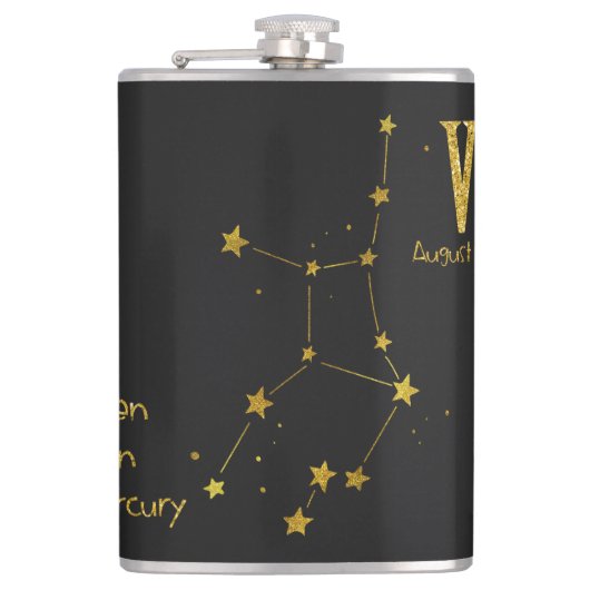 Virgo Star Sign Flachmann (Vorderseite)