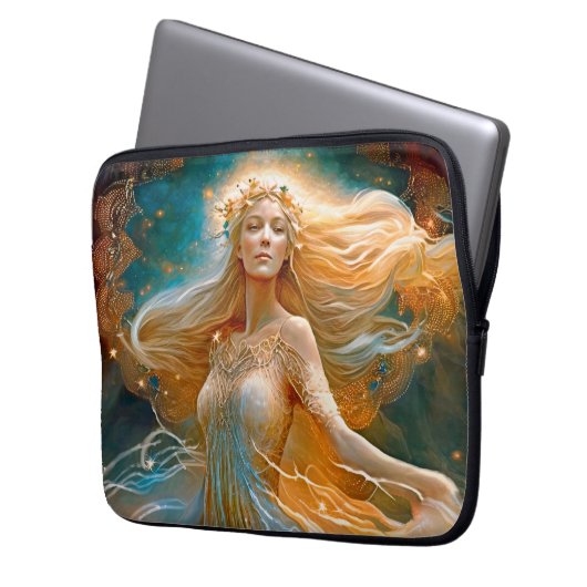 Virgo Star Sign Goddess, Celestie Being, Zodiac Laptopschutzhülle (Vorderseite Links)