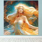 Virgo Star Sign Goddess, Celestie Being, Zodiac Leinwanddruck (Insitu (Holzboden))