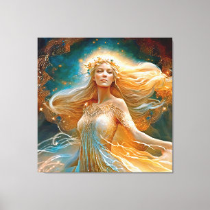 Virgo Star Sign Goddess, Celestie Being, Zodiac Leinwanddruck