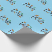 Virgo Star Sign Wrapping Paper Blue Background Geschenkpapier (Ecke)