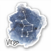 Virgo Starry Night Constellation Custom-Cut Aufkleber (Vorderseite)