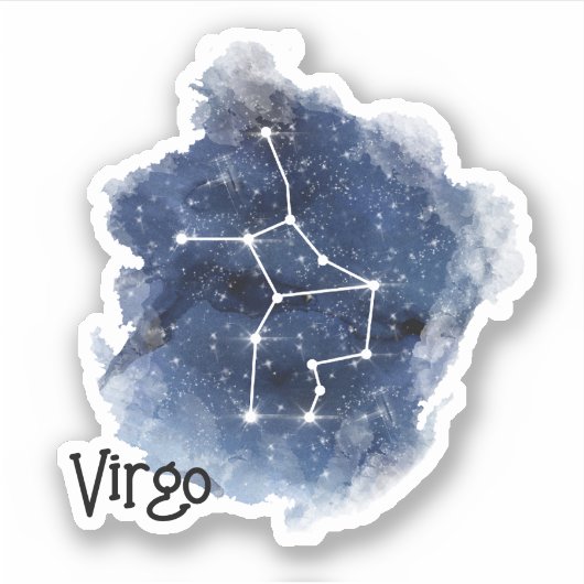 Virgo Starry Night Constellation Custom-Cut Aufkleber (Vorderseite)